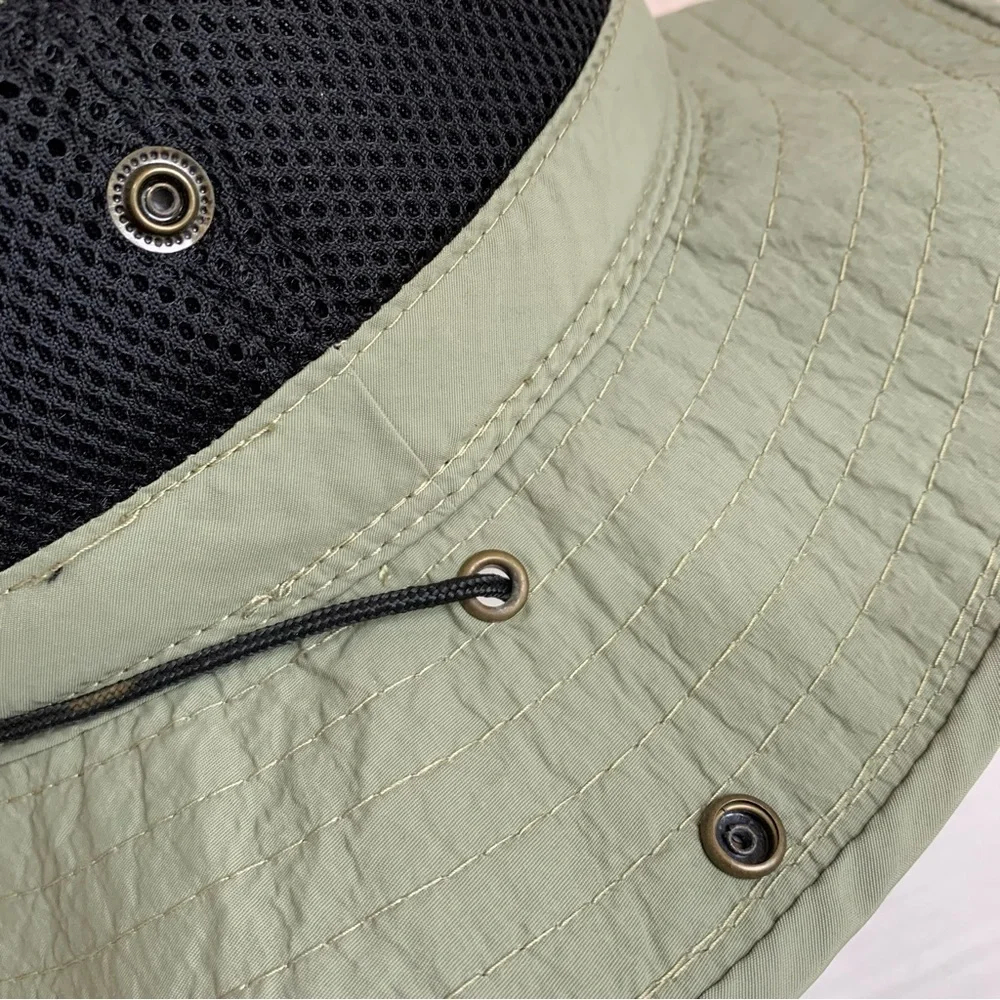 Dorfman Pacific Co Authentic Mesh Boonie Outdoor Bucket‎ Hat Gray Green medium